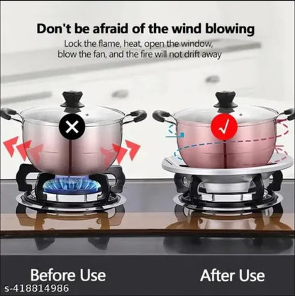 2 Pcs Gas Saver Burner Stand Gather Fire Wok Support Ring For Gas Stove